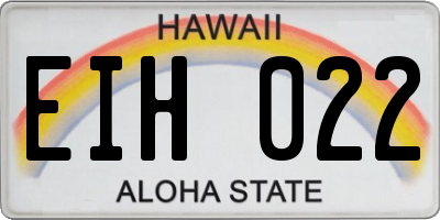 HI license plate EIH022