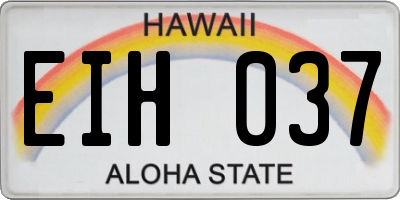 HI license plate EIH037