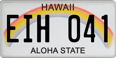 HI license plate EIH041