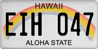 HI license plate EIH047