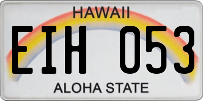 HI license plate EIH053