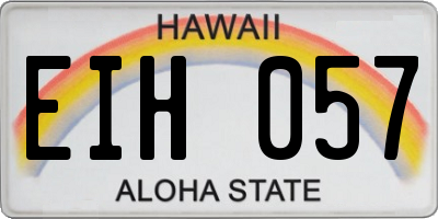 HI license plate EIH057