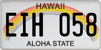 HI license plate EIH058