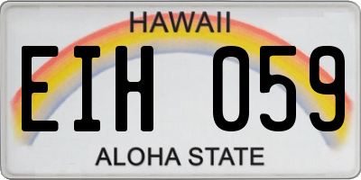 HI license plate EIH059