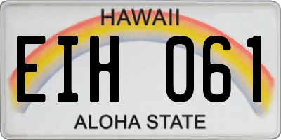 HI license plate EIH061