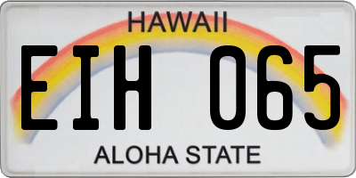 HI license plate EIH065
