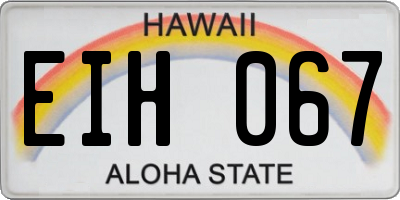 HI license plate EIH067