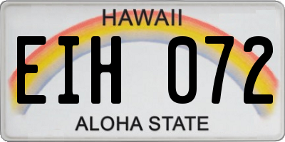 HI license plate EIH072