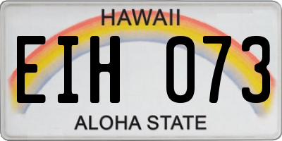 HI license plate EIH073