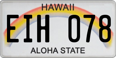 HI license plate EIH078
