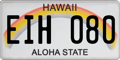 HI license plate EIH080