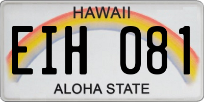 HI license plate EIH081