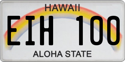 HI license plate EIH100
