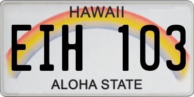 HI license plate EIH103