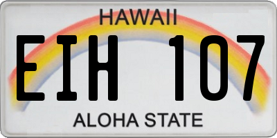 HI license plate EIH107
