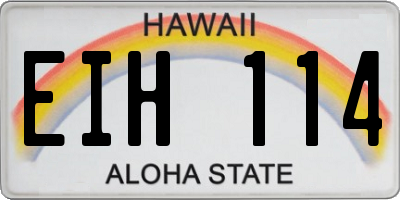 HI license plate EIH114