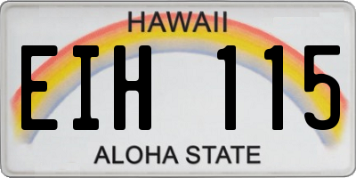 HI license plate EIH115