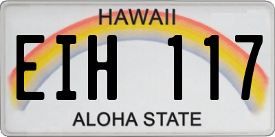 HI license plate EIH117