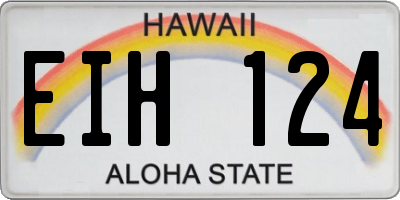 HI license plate EIH124