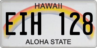 HI license plate EIH128