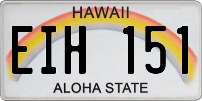 HI license plate EIH151