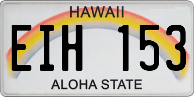 HI license plate EIH153