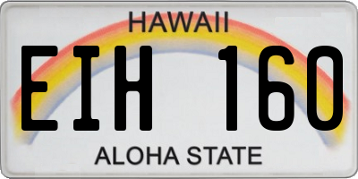HI license plate EIH160