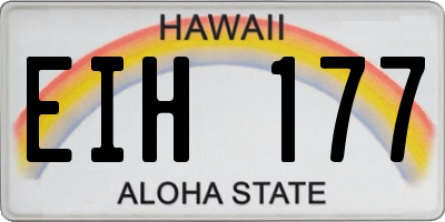 HI license plate EIH177