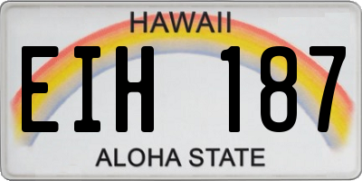 HI license plate EIH187