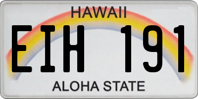 HI license plate EIH191