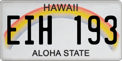HI license plate EIH193