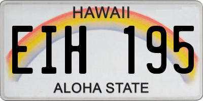 HI license plate EIH195