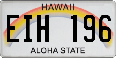 HI license plate EIH196