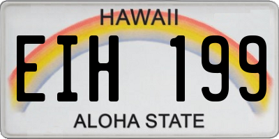 HI license plate EIH199