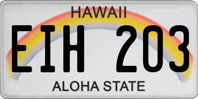 HI license plate EIH203