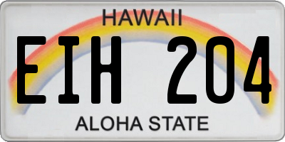 HI license plate EIH204