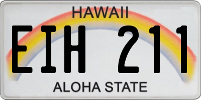 HI license plate EIH211