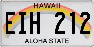 HI license plate EIH212