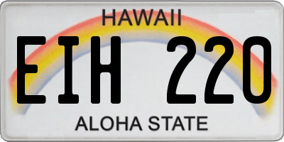 HI license plate EIH220