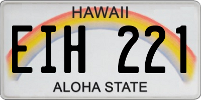 HI license plate EIH221