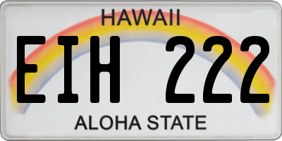 HI license plate EIH222
