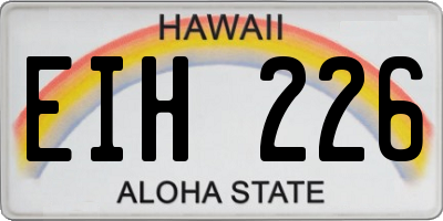 HI license plate EIH226