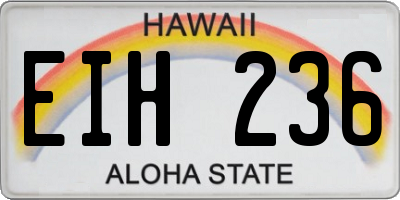 HI license plate EIH236