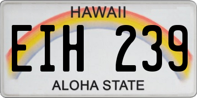 HI license plate EIH239