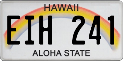 HI license plate EIH241