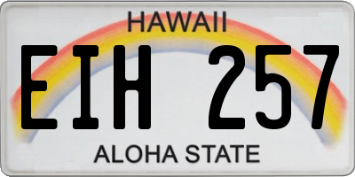 HI license plate EIH257