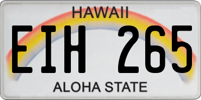 HI license plate EIH265