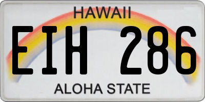HI license plate EIH286