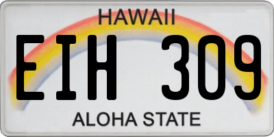 HI license plate EIH309