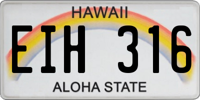 HI license plate EIH316